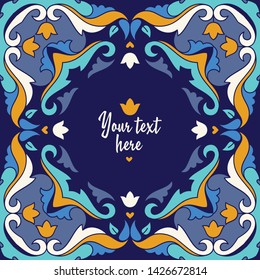 Square design template in tatar style
