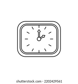 Square desk clock icon in line style icon, isolated on white background