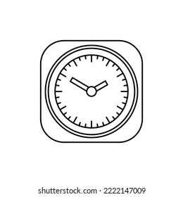 Square desk clock icon in line style icon, isolated on white background