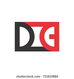 Square with DG letter logo design vector