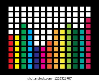 square diagram equalizer design isolated on black background