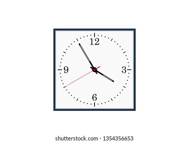 square dial clock isolated vector image in flat style