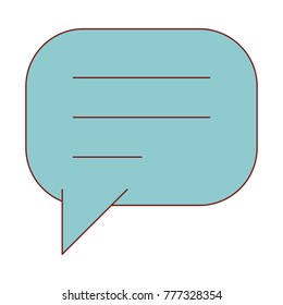 square dialogue speech and rounded with tail in colorful silhouette