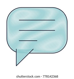 square dialogue speech and rounded with tail in colored crayon silhouette