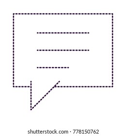 square dialogue speech with tail in purple dotted silhouette