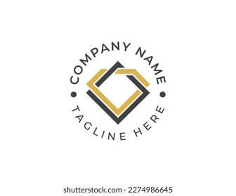 Square Diamond Box Logo Concept sign symbol icon Element Design. Jewellery, Gem, Jewelry Logotype. Vector illustration template