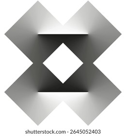 Ícone de diamante quadrado. Forma de geometria vetorial. Figura de contraste de profundidade. Layout de formulário abstrato.