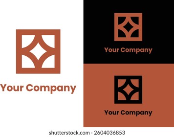 Square Diamond Logo, Minimal and modern diamond logo
