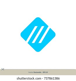 Square or Diamond Shape Abstract Blue Finance Logo Template Illustration Design. Vector EPS 10.