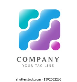 Square diamond template with abstract shapes.