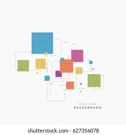 Square different topical colors. Beautiful vector design.