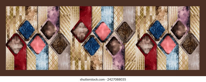 diseño de patrón textil de bufanda de seda digital cuadrada
