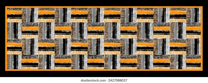 square digital silk scarf textile pattern design
