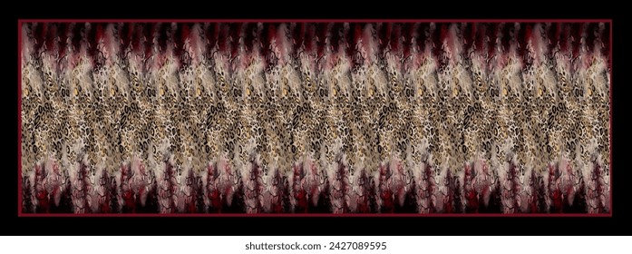 square digital silk scarf textile pattern design
