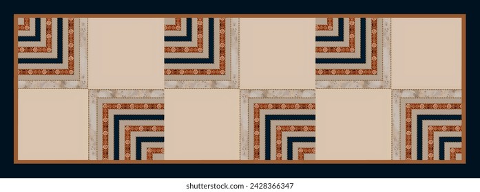 square digital silk scarf textile pattern design
