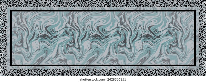 square digital silk scarf textile pattern design
