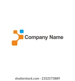 Imagen vectorial del logotipo de la empresa de tecnología digital cuadrada