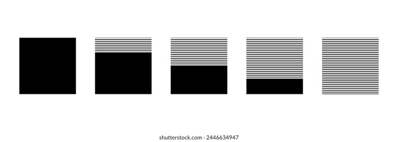 square divided into monochrome. Abstract geometric shapes vector logo