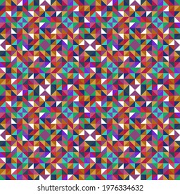 The square is divided into two parts. Different colors make mosaic pattern. Big size of vector multicolor puzzle.