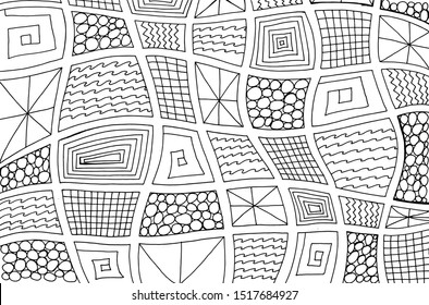 Set Grayscale Color Zentangle Patterns Isolated Stock Vector (Royalty ...