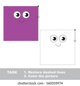 Square. Dot to dot educational game for kids.
