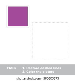 Square. Dot to dot educational game for kids, the primary geometry for preschool children.