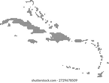Square dot pattern Caribbean Island country vector map design.