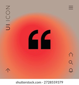Square double quotation marks silhouette icon