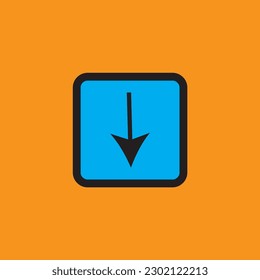 
The square down icon design is a simple square shape pointing downwards, often used to indicate a decrease or a downward direction.