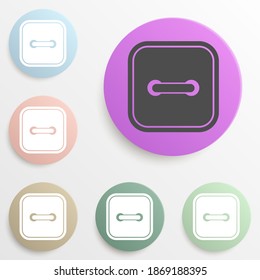 square dress button badge color set. Simple glyph, flat vector of web icons for ui and ux, website or mobile application