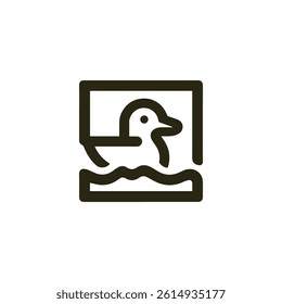 Square duck logo for sale.