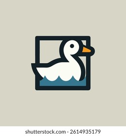 Square duck logo for sale.