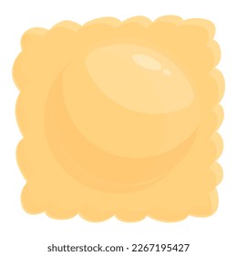 Square dumpling icon cartoon vector. Chinese food. Cuisine streamer