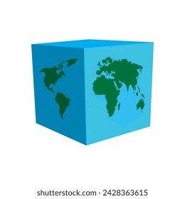 square earth globe. Vector illustration