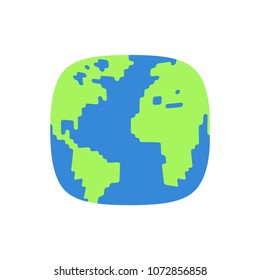 Square earth planet. Abstract image. Vector illustration
