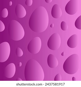 Square Easter pink background with eggs for text and word. Spring illustration in flat style. Holiday vector clipart for design of card, banner, flyer, poster