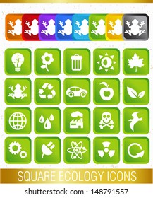 SQUARE ECOLOGY ICONS / Set of icons 