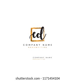 Square ED initial logo designs vector mark 