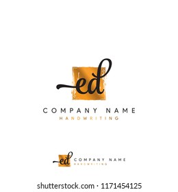 Square ED initial logo designs vector mark 
