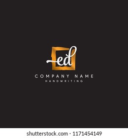 Square ED initial logo designs vector mark 