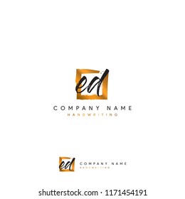 Square ED initial logo designs vector mark 