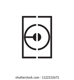 square with ED letter logo line art vector design