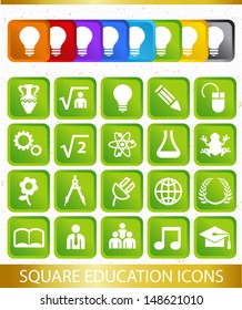 SQUARE EDUCATION ICONS / Set of icons 