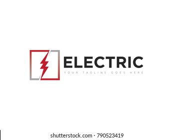 square electric logo, icon, symbol, design template