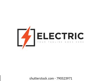 square electric logo, icon, symbol, design template