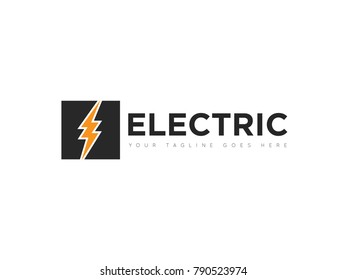 square electric logo, icon, symbol, design template