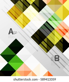 Square elements with infographics and options. Vector template background for print workflow layout, diagram, number options or web design banner