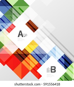 Square elements with infographics and options. Vector template background for print workflow layout, diagram, number options or web design banner