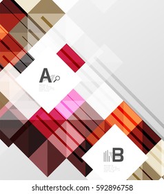 Square elements with infographics and options. Vector template background for print workflow layout, diagram, number options or web design banner