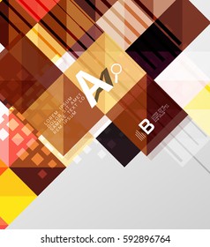 Square elements with infographics and options. Vector template background for print workflow layout, diagram, number options or web design banner